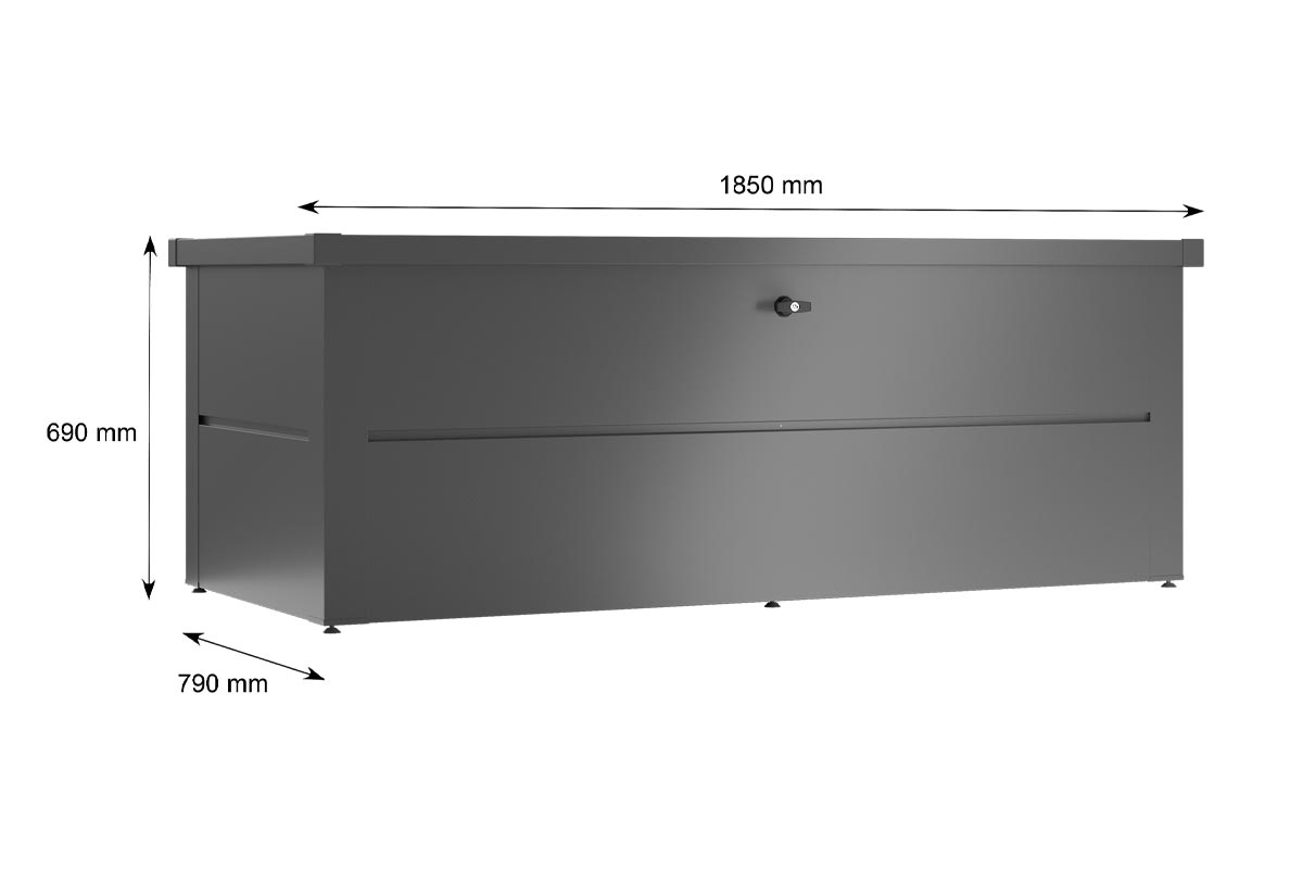 Gartenbox in Anthrazit fuer mehr stauraum und ordnung in Large mit Deckel fuer den garten