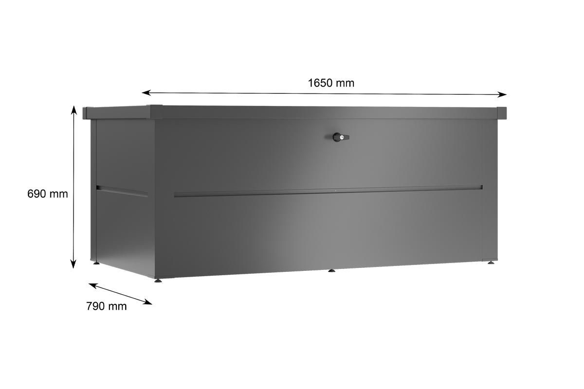 moderne Gartenbox in Anthrazit in Medium mit Deckel Mit Abmessungen fuer mehr ordnung